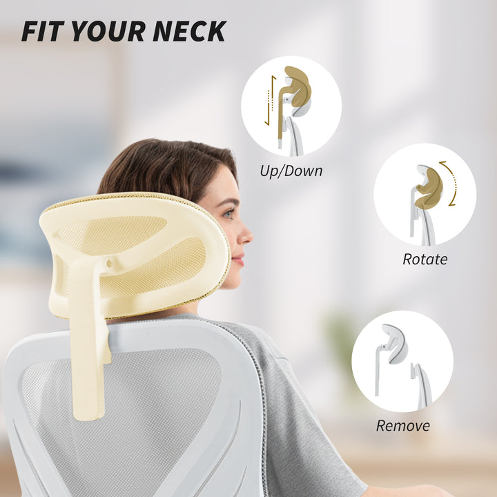 Ergonomic Office Chair with Foldable Backrest, 2D Headrest