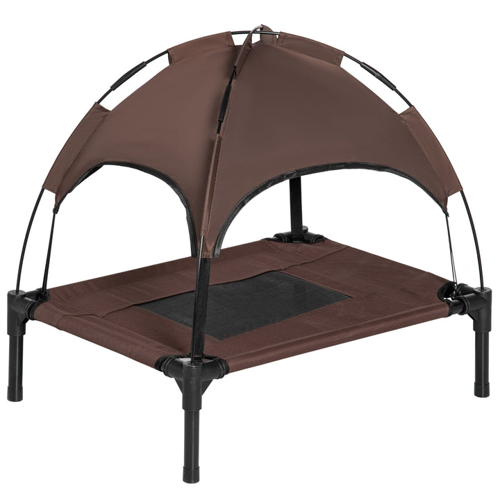 MCL Raised Dog Bed Waterproof Elevated Pet Cot with Breathable Mesh UV Protection Canopy, for Small Dogs, 61 x 46 x 62cm