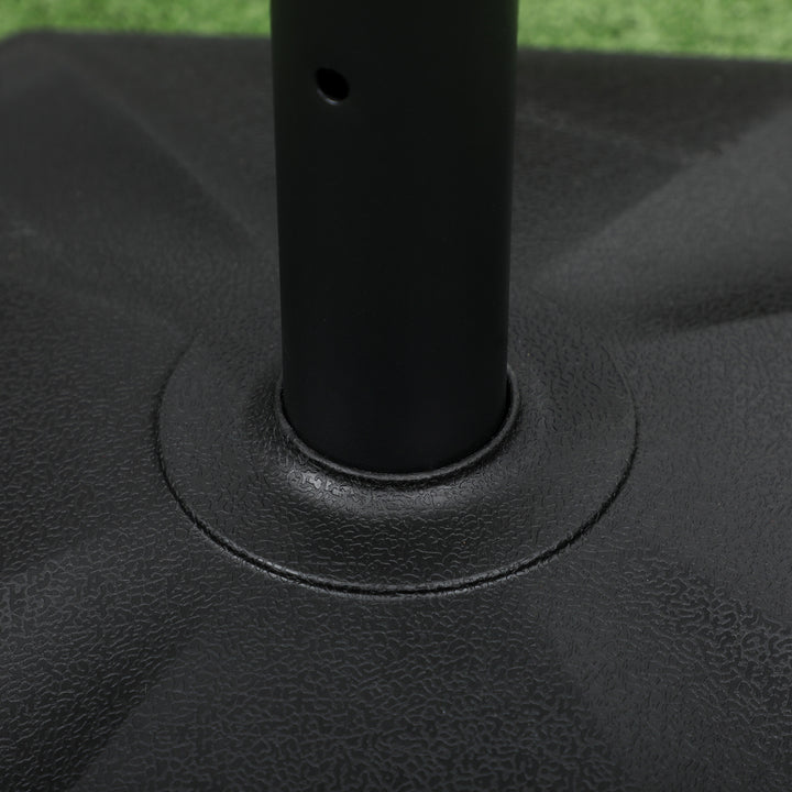 18kg Patio Parasol Base, Garden Concrete Umbrella Base, Outdoor Umbrella Stand Holder for Parasol Poles 34mm, 38mm and 48mm, Black