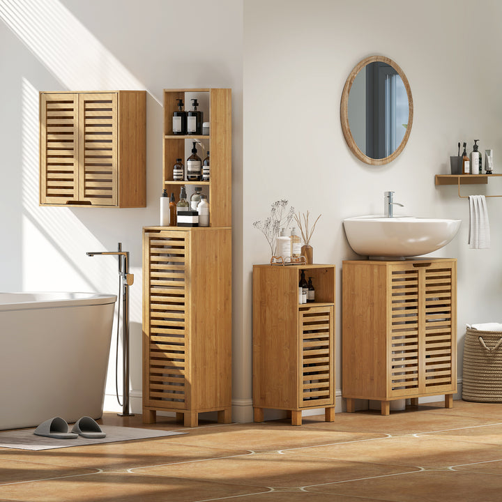 Under Sink Bathroom Cabinet, Freestanding Bamboo Under Sink Cabinet wi