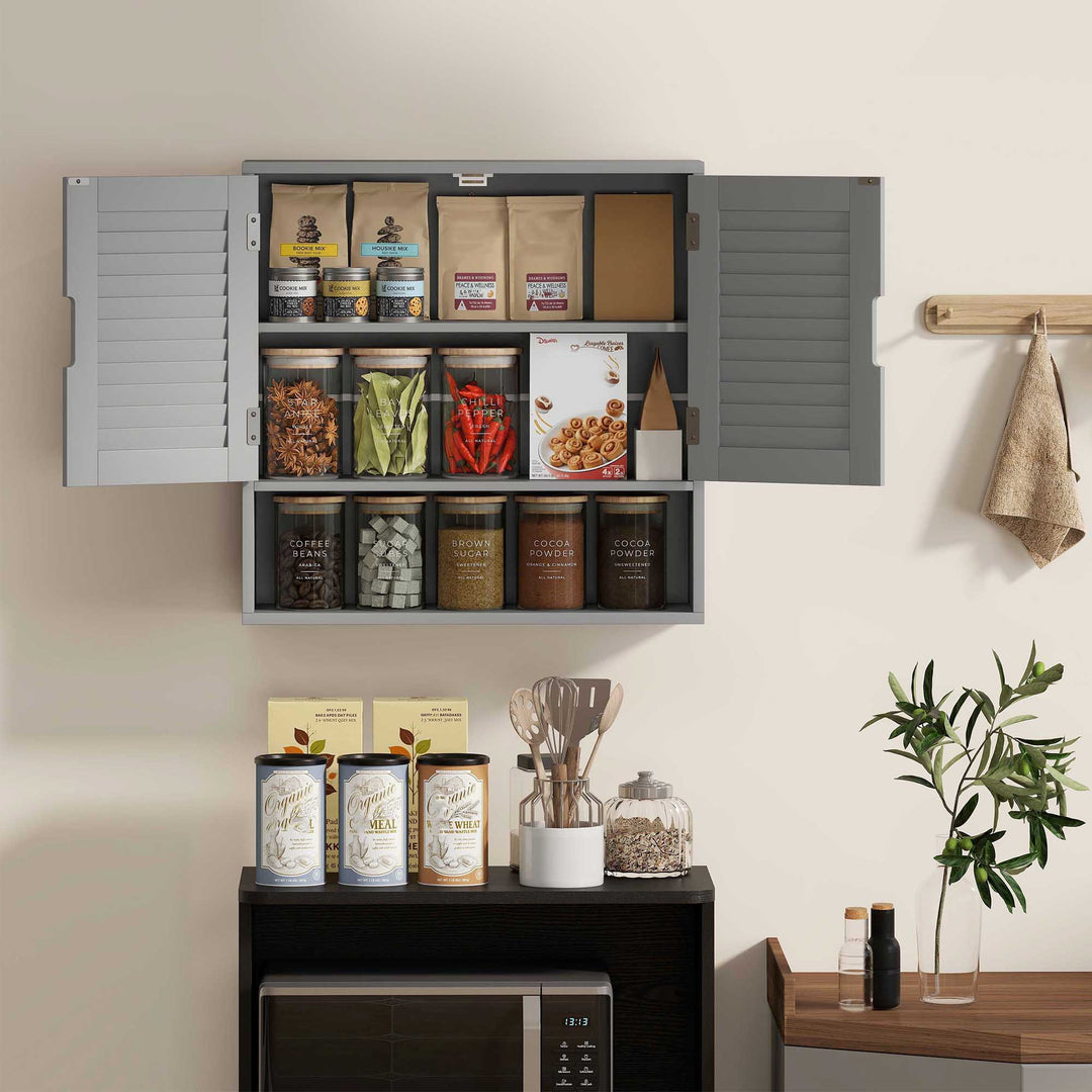 Bathroom Cabinet, Wall Mounted Storage Cabinet with Adjustable Shelves