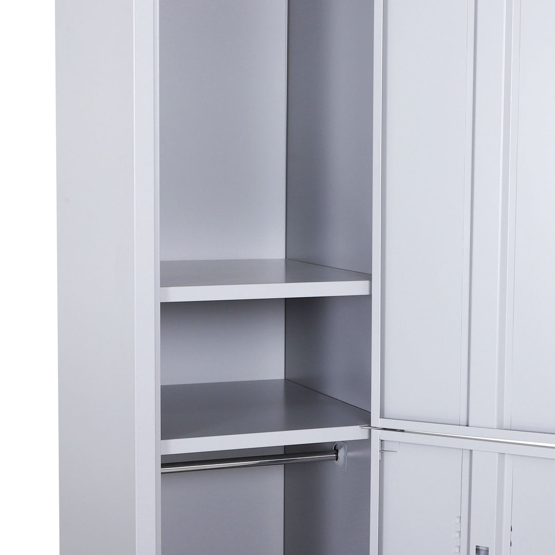 MCL Locker Cabinet Storage Cold Rolled Steel w/ Shelves Vertical Cupboard Grey 38 x 46 x 180 cm