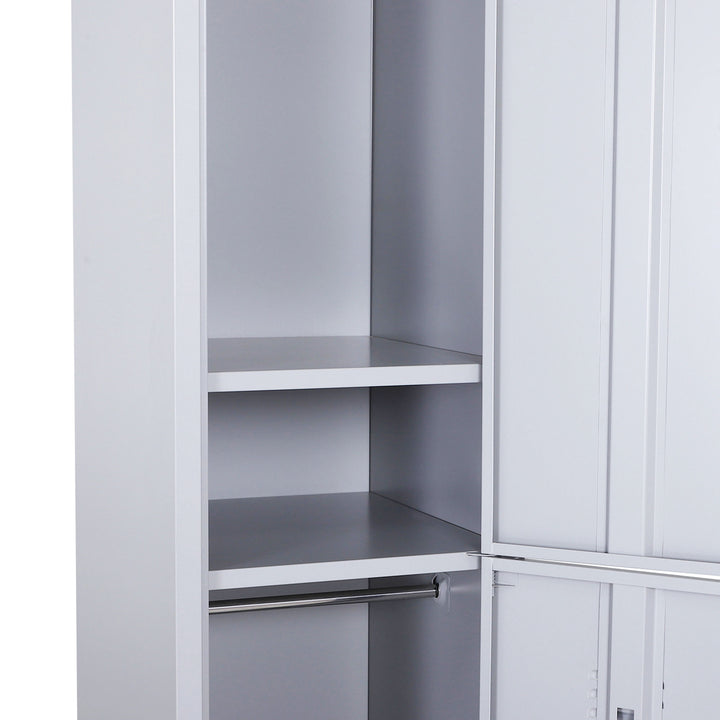 MCL Locker Cabinet Storage Cold Rolled Steel w/ Shelves Vertical Cupboard Grey 38 x 46 x 180 cm