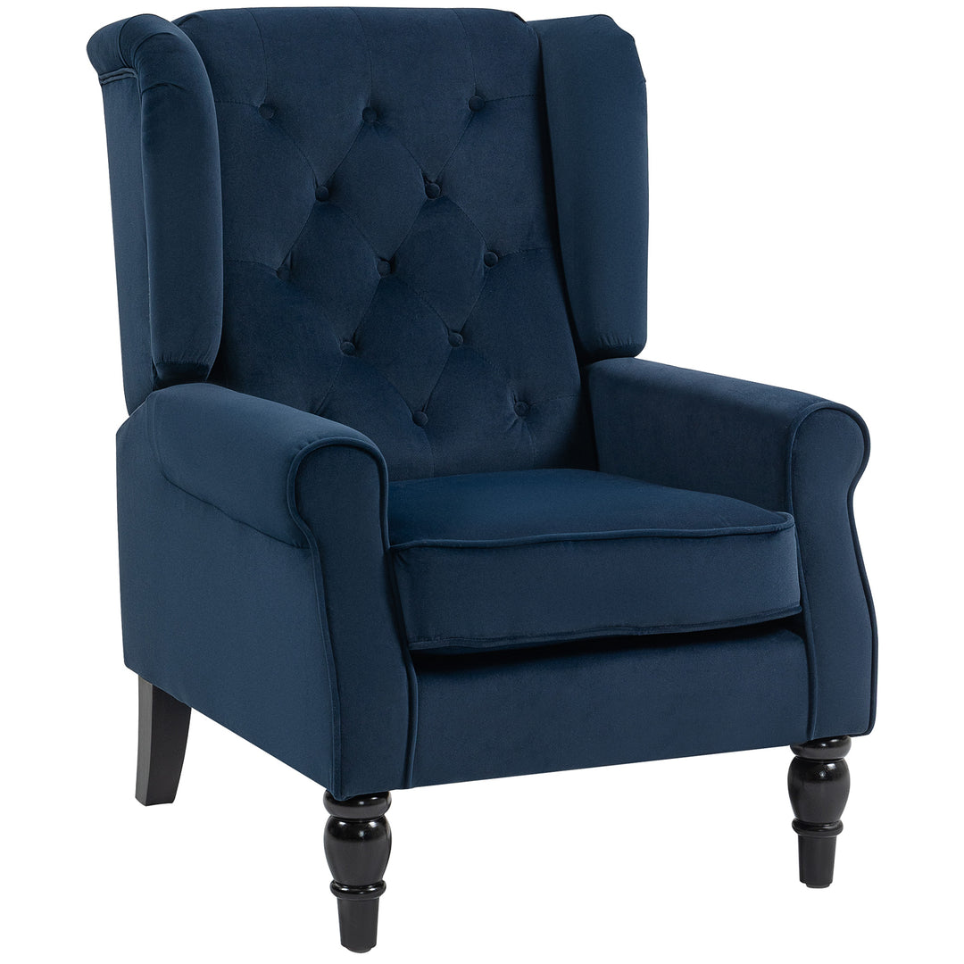 Wingback Accent Chair, Retro Upholstered Button Tufted Occasional Chai
