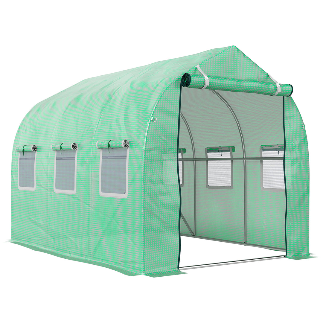 Polytunnel Greenhouse with Windows and Door, Walk in Greenhouse for Garden, Backyard (3 x 2 M)