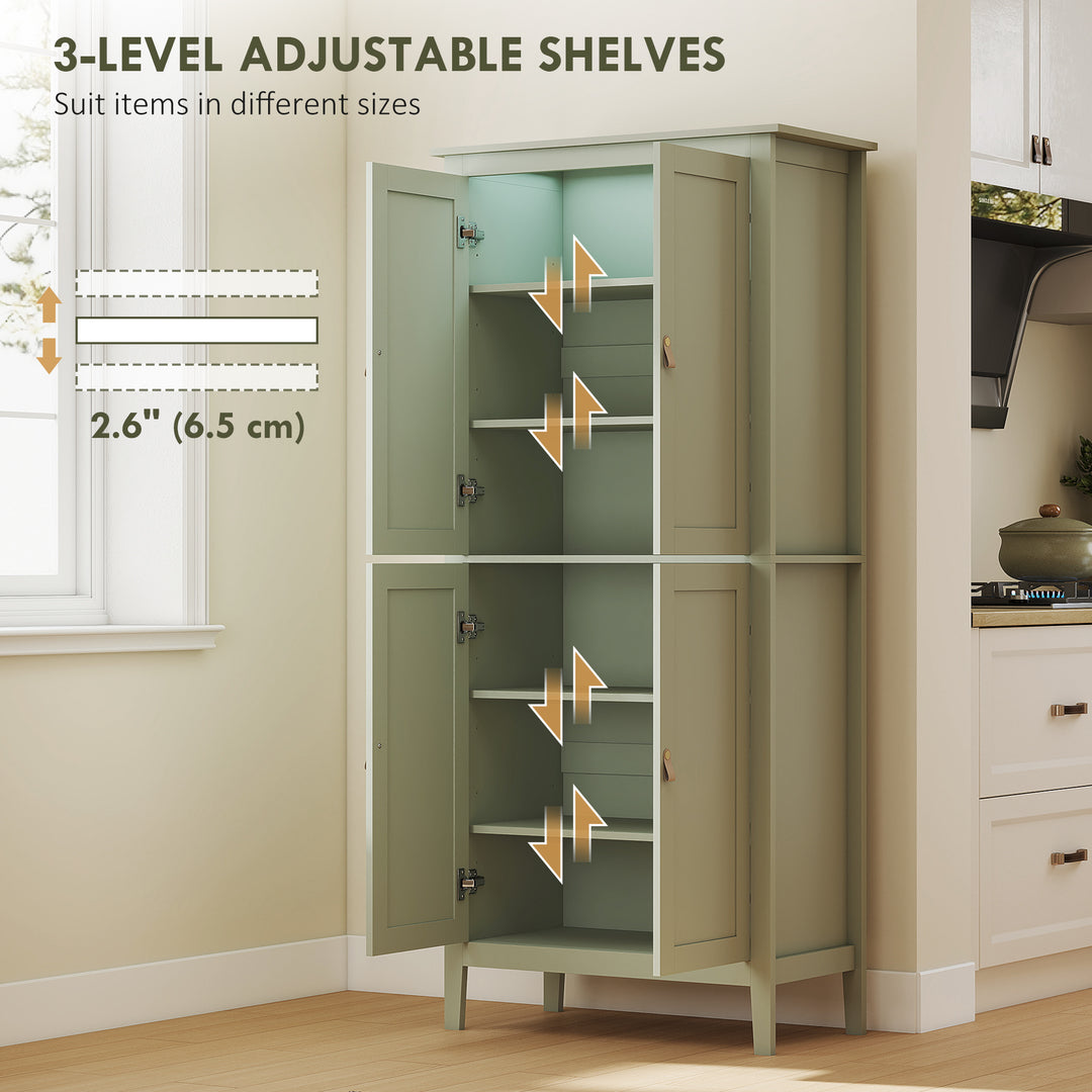 Tall Pantry Cupboard with Motion Sensor LED Light - Green