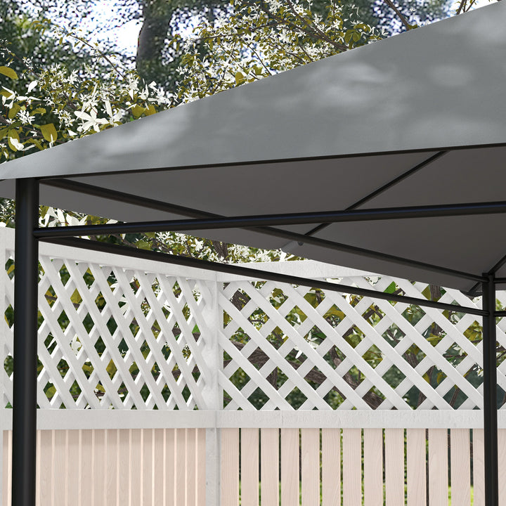 Outsunny 3 x 4m Gazebo Canopy Replacement Cover, Gazebo Roof Replacement (TOP COVER ONLY), Light Grey