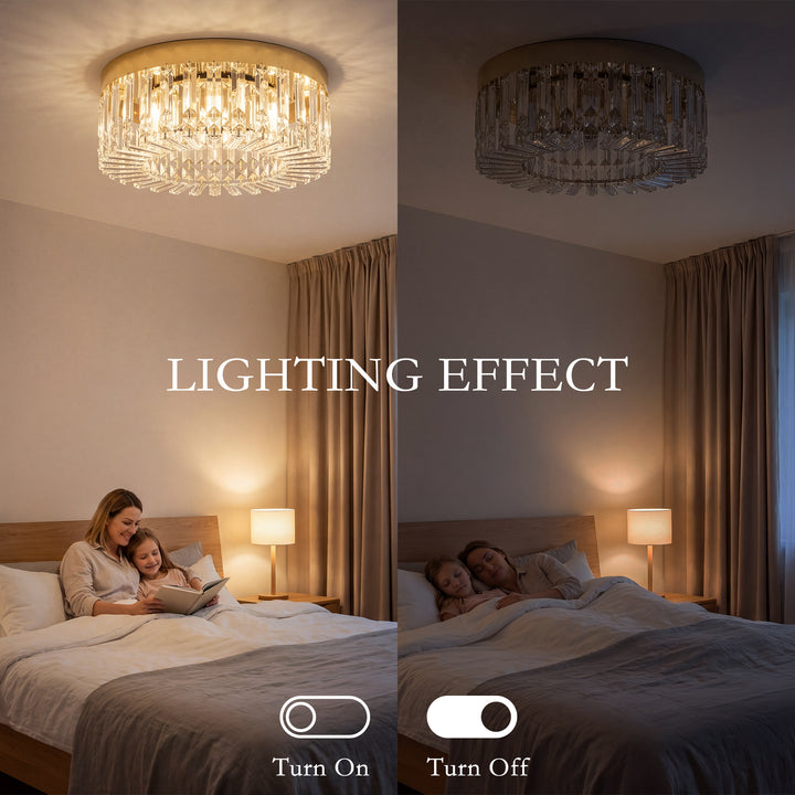 Crystal Chandeliers with 160 Crystal Pendants, 6-Light Ceiling Light f