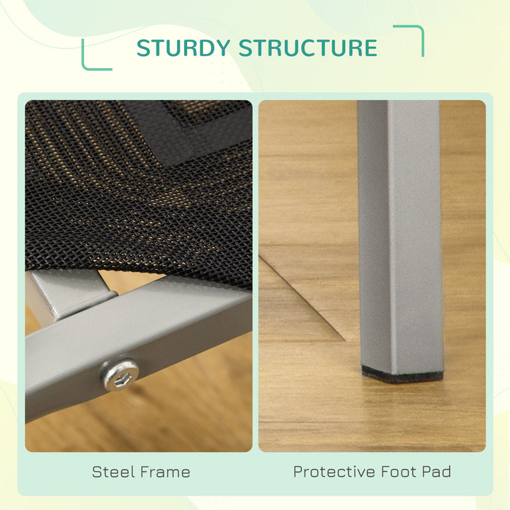 MCL Elevated Pet Bed Cooling Raised Cot Style Bed for Large Medium Sized Dogs with Non-slip Pads Steel Frame Breathable Mesh Fabric, 110 x 75 x 20 cm - Black