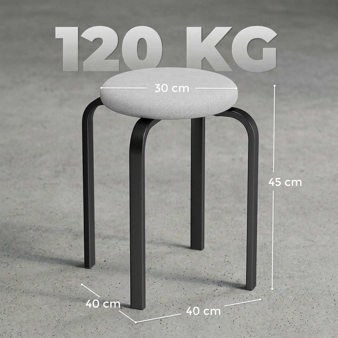 Stackable Stools Modern Cushioned Round Backless Stools Set of 4 Kitch