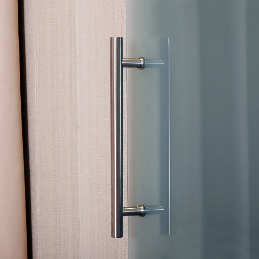 90cm Modern Sliding Door Set Kit w/ Frosted Glass Door Aluminium Rail Opaque Home Decoration DIY Office Style