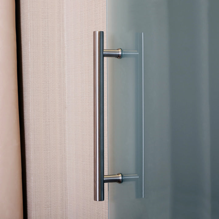 90cm Modern Sliding Door Set Kit w/ Frosted Glass Door Aluminium Rail Opaque Home Decoration DIY Office Style