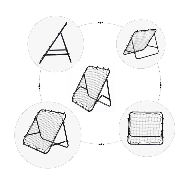 MCL Adjustable Rebounder Net Kickback Target Goal for Teens Adults Training, Black