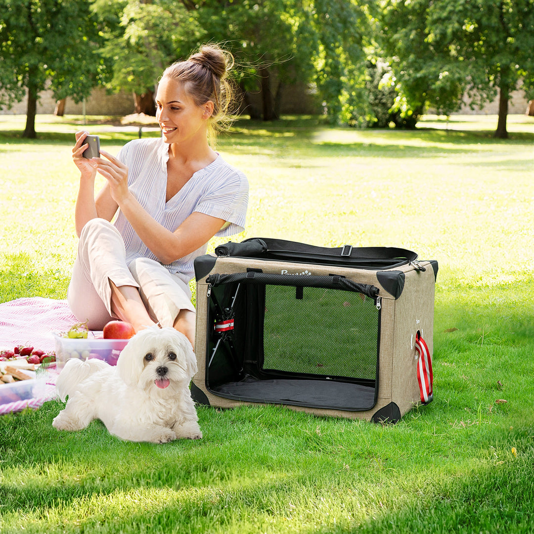 MCL Foldable Pet Carrier, with Cushion, for Small Dogs and Cats