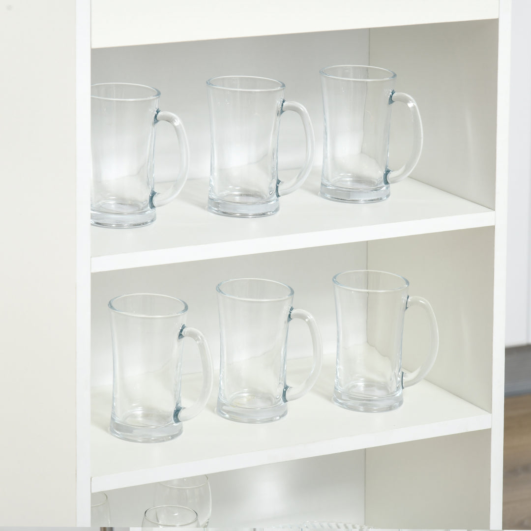 MCL Bar Table, Dining Table with 4-Tier Storage Shelf for Breakfast Bar, Kitchen, Dining Room, Living Room, Grey