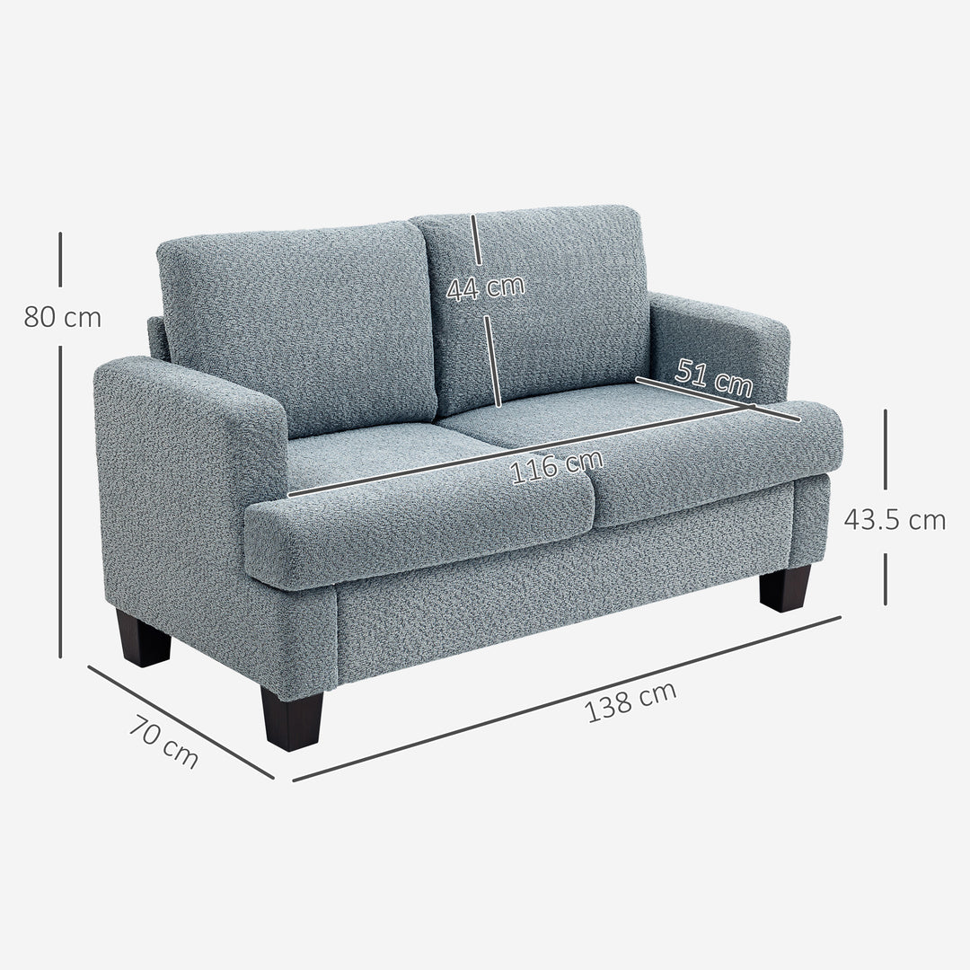 Two-Seater Chenille Sofa - Light Grey