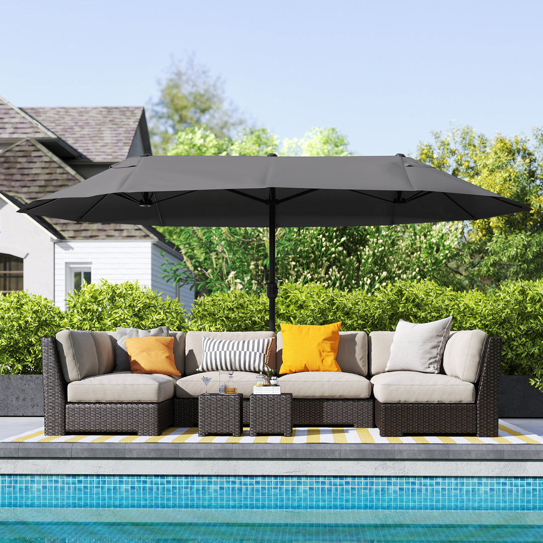 MCL 4.6m Double Garden Parasol - Black