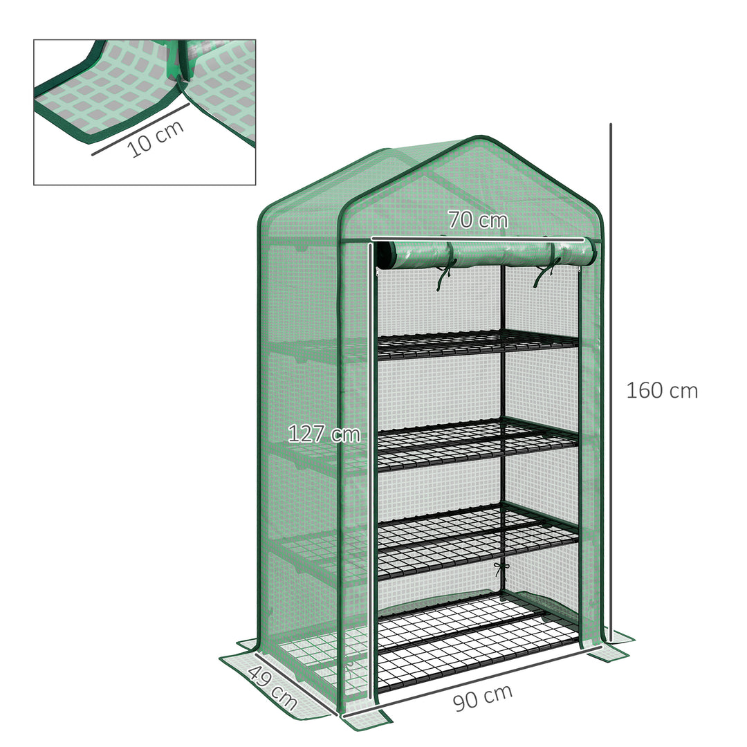 Four-Tier Mini Greenhouse, with Reinforced Plastic Cover