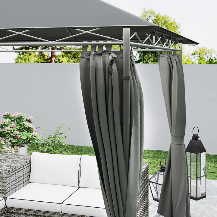 3 x 3 m Solar LED Metal Gazebo - Dark Grey