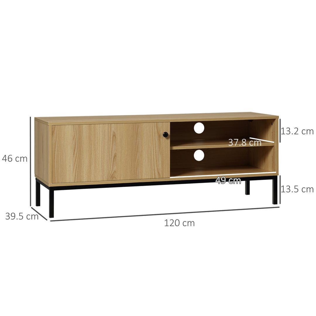 50" Screen TV Stand, with Sliding Door Storage - Wood-Effect