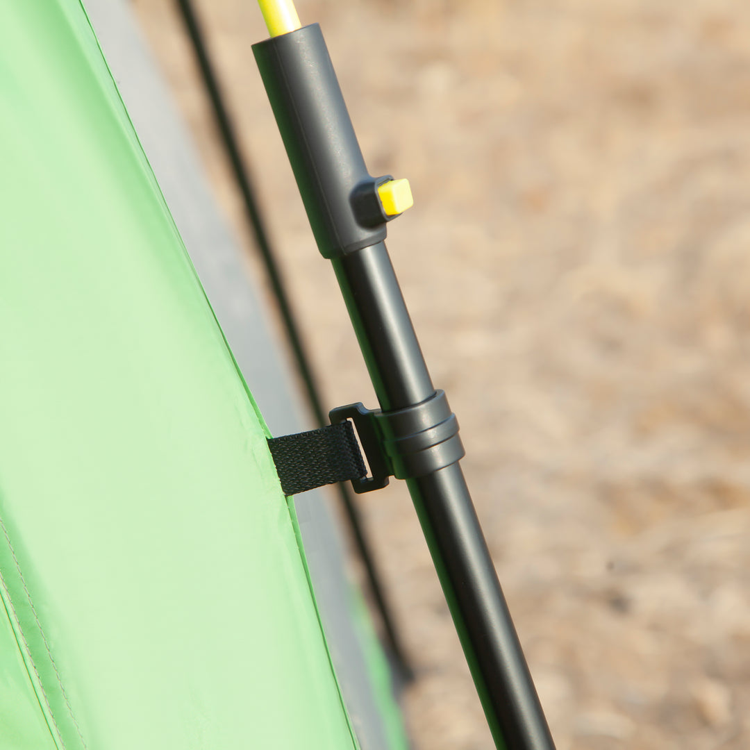 MCL 6 Person Pop Up Camping Tent, 2-Tier Design Backpacking Tent with 4 Windows 2 Doors Portable Carry Bag for Fishing Hiking, Green