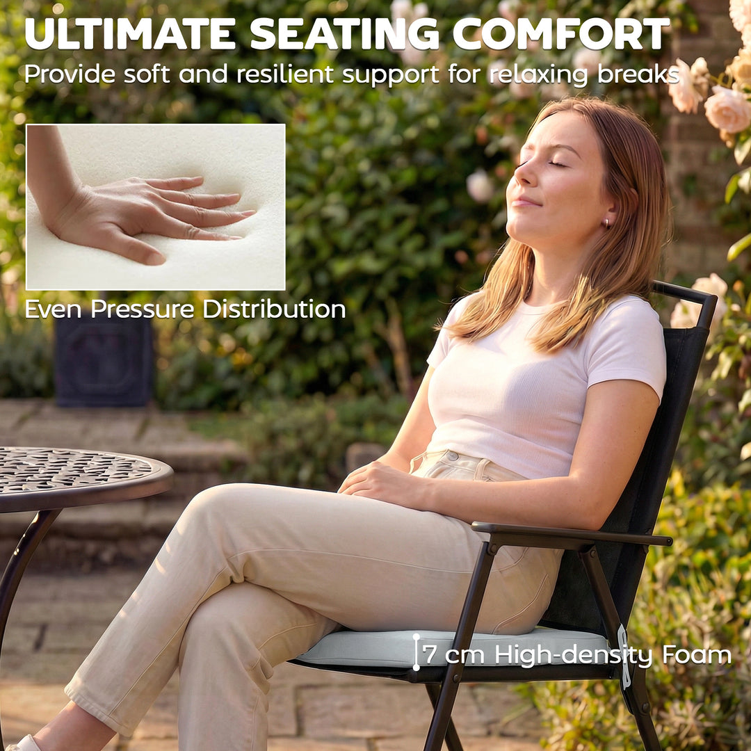 Set of 6 Outdoor Seat Cushions with Machine Washable Cover, Water Repe