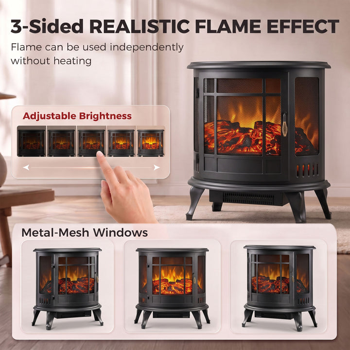 Electric Fireplace Stove, Freestanding Electric Fire Heater with - view 4
