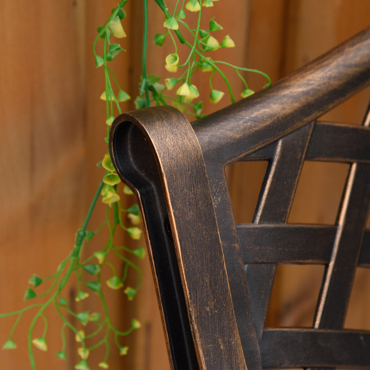 MCL Cast Aluminium Outdoor Garden Bench 2 Seater Antique Patio Loveseat, Bronze