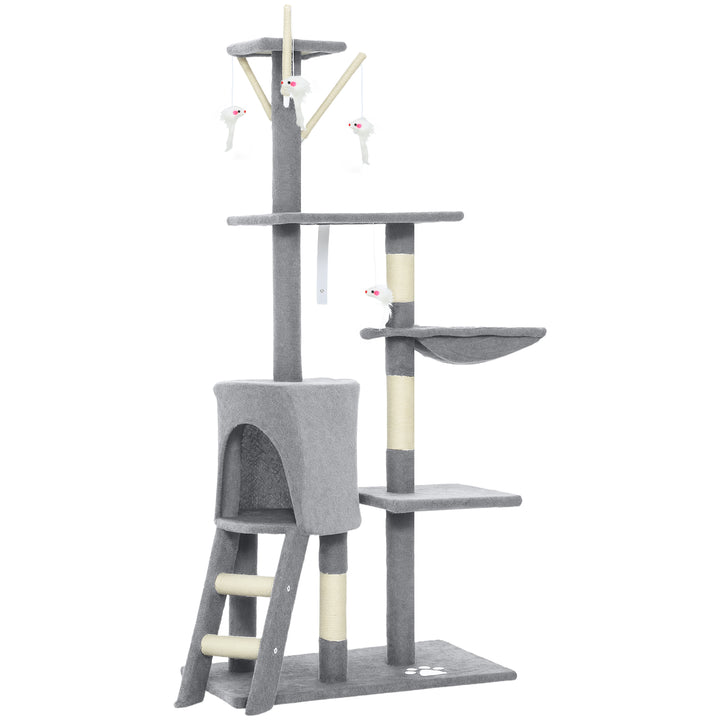 Multi-Level Cat Tower, 134cm Cat Tree with Condo and Sisal Scratching 