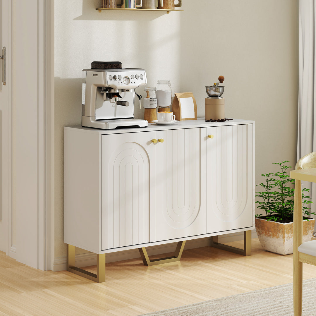 3-Door Sideboard Storage Cabinet - White