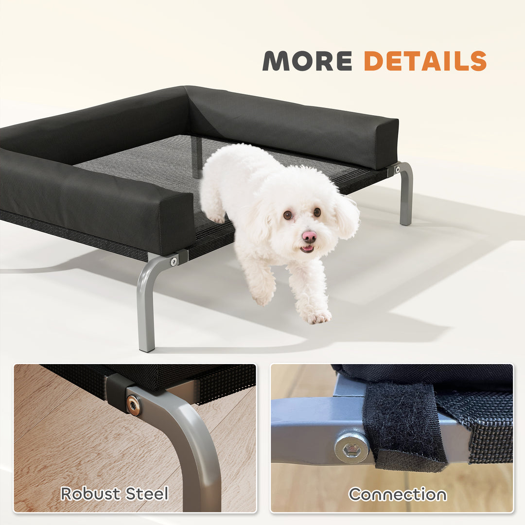 Elevated Dog Bed with Removable Bolsters, Raised Dog Bed for Small Bre
