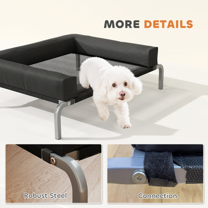 Elevated Dog Bed with Removable Bolsters, Raised Dog Bed for Small Bre