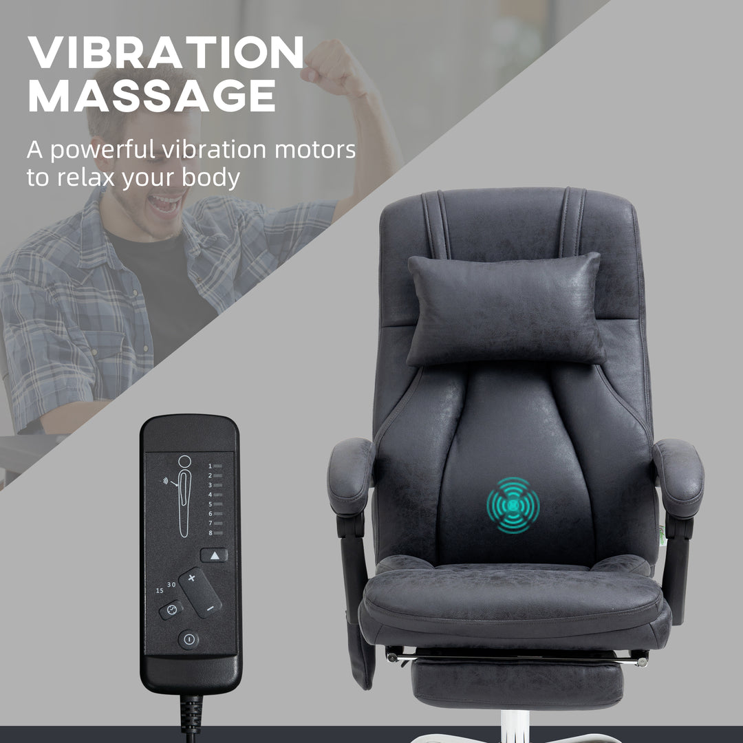 Vinsetto Executive High Back Massage Office Chair, Reclining Desk Chair with Headrest, Footrest, Swivel Wheels, Remote Control