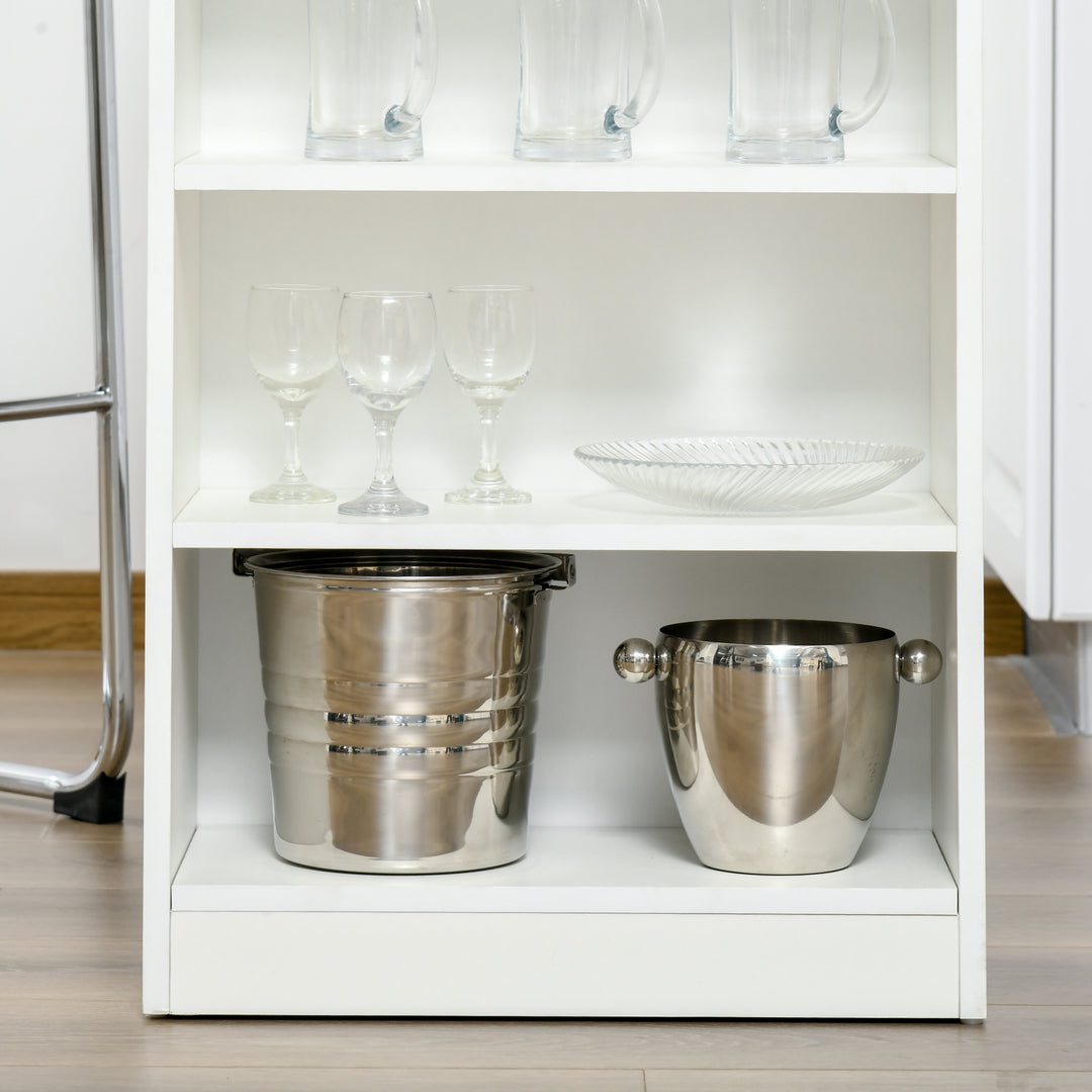 MCL Bar Table, Dining Table with 4-Tier Storage Shelf for Breakfast Bar, Kitchen, Dining Room, Living Room, Grey