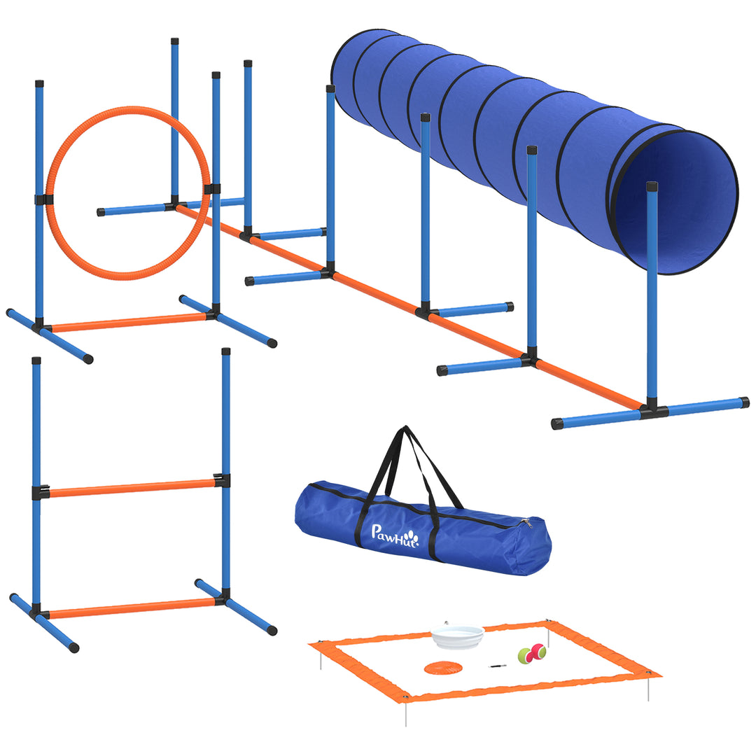 Dog Agility Equipment, 8PCS Agility Training Set with Tunnel, Weave Po