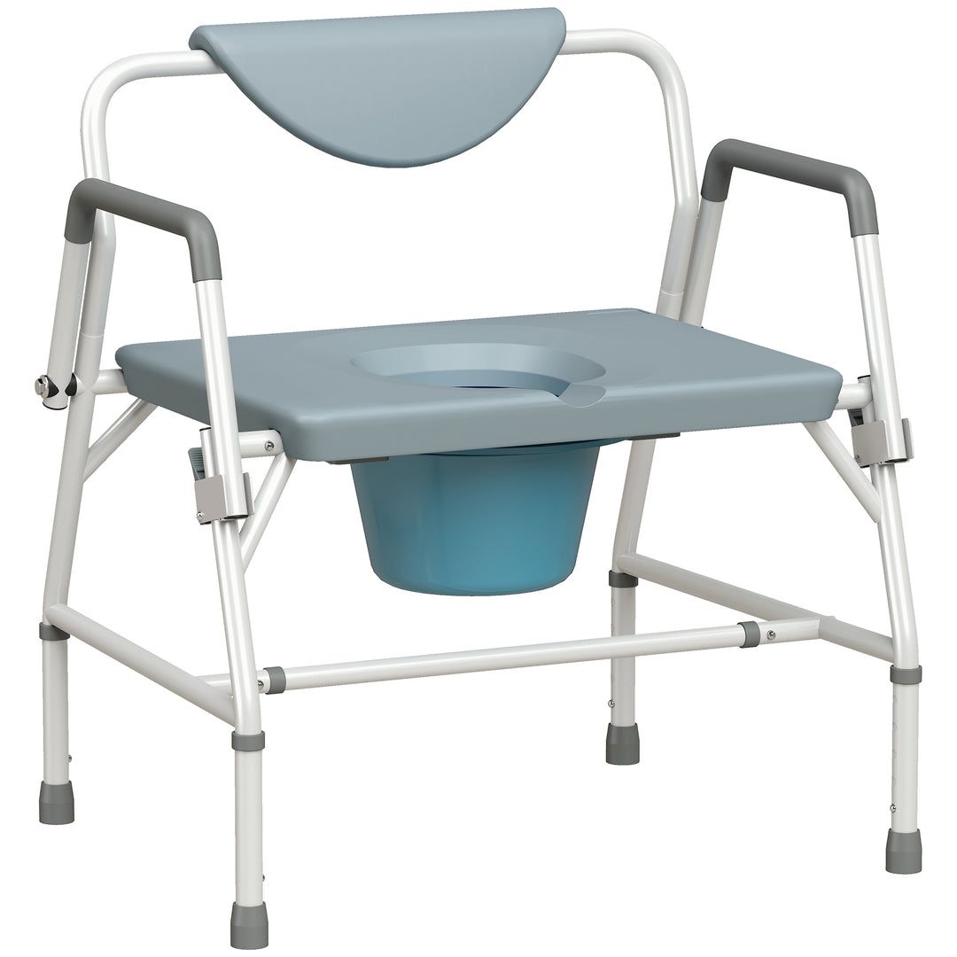 Height Adjustable Bedside Commode, Heavy Duty Commode Toilet Chair