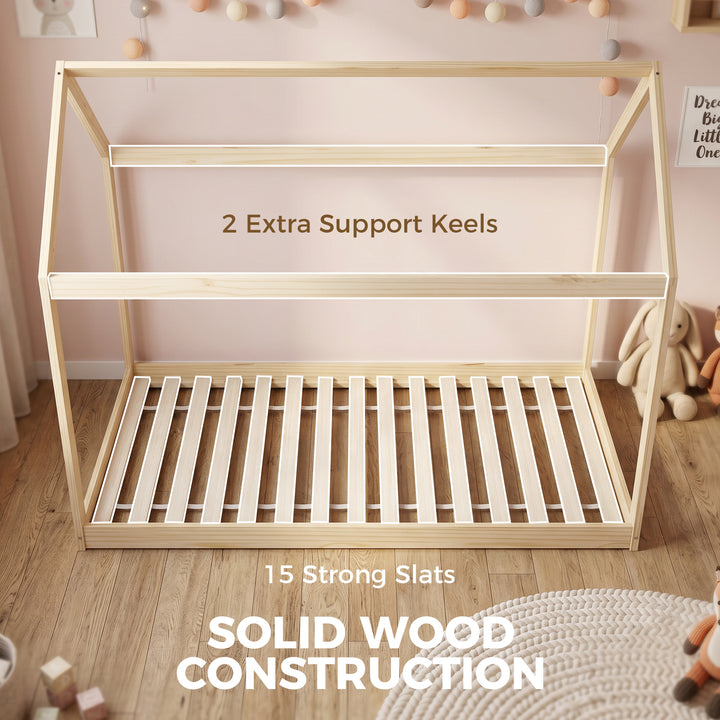 Single Bed Frame, House Scandinavian Wooden Bed Frame for 90W x 190Dcm