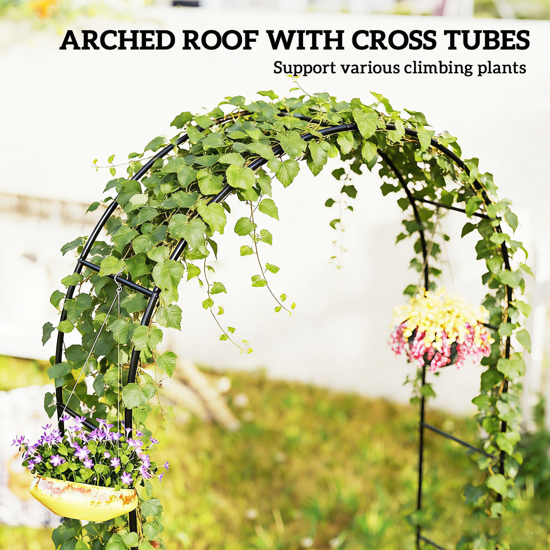 Garden Arch, 2.4 m High x 1.5 m Wide Metal Garden Trellis for Climbing