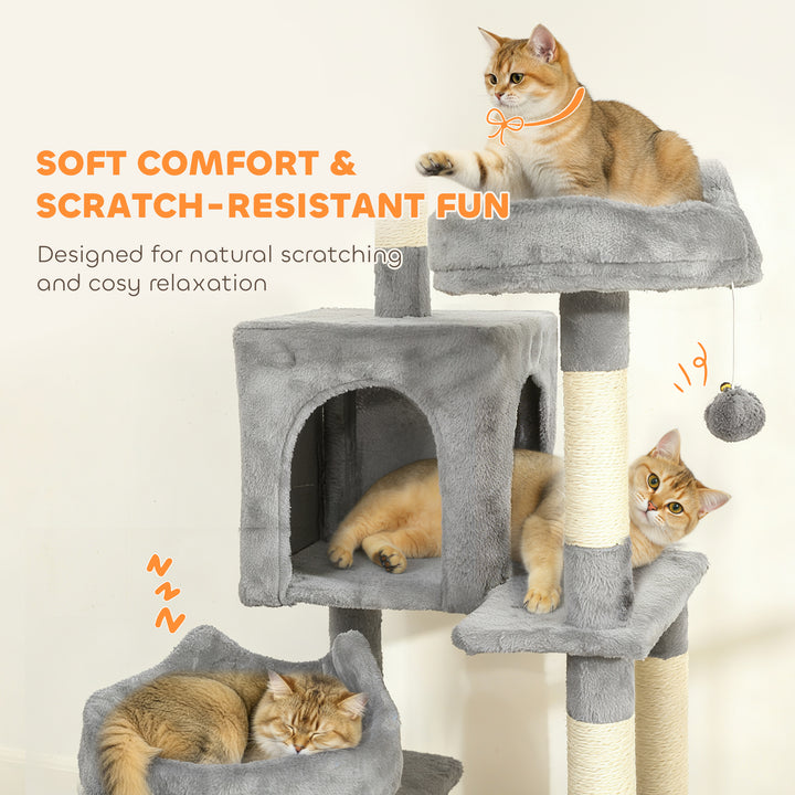 Cat Tree, 192 cm Large Multi-Level Cat Tower for Indoor Kittens with 8