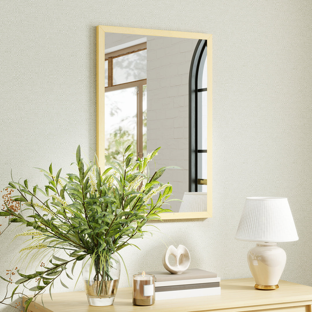 Wall Bathroom Mirror, 60 x 40 cm Wall-Mounted Mirror for Living Room, 