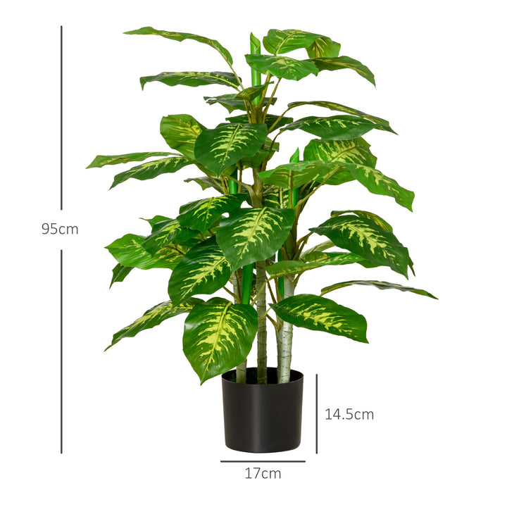 2 PCs Artificial Evergreen Tree Fake Decorative Plant in Nursery Pot for Indoor Outdoor Décor, Green