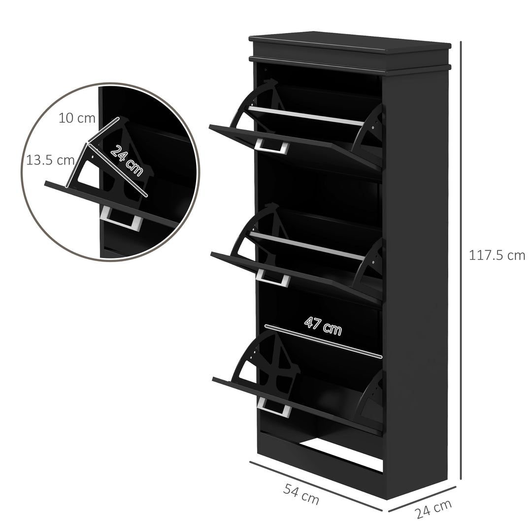 MCL Three-Drawer Minimalistic Shoe Cabinet - Black