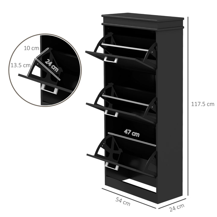 MCL Three-Drawer Minimalistic Shoe Cabinet - Black