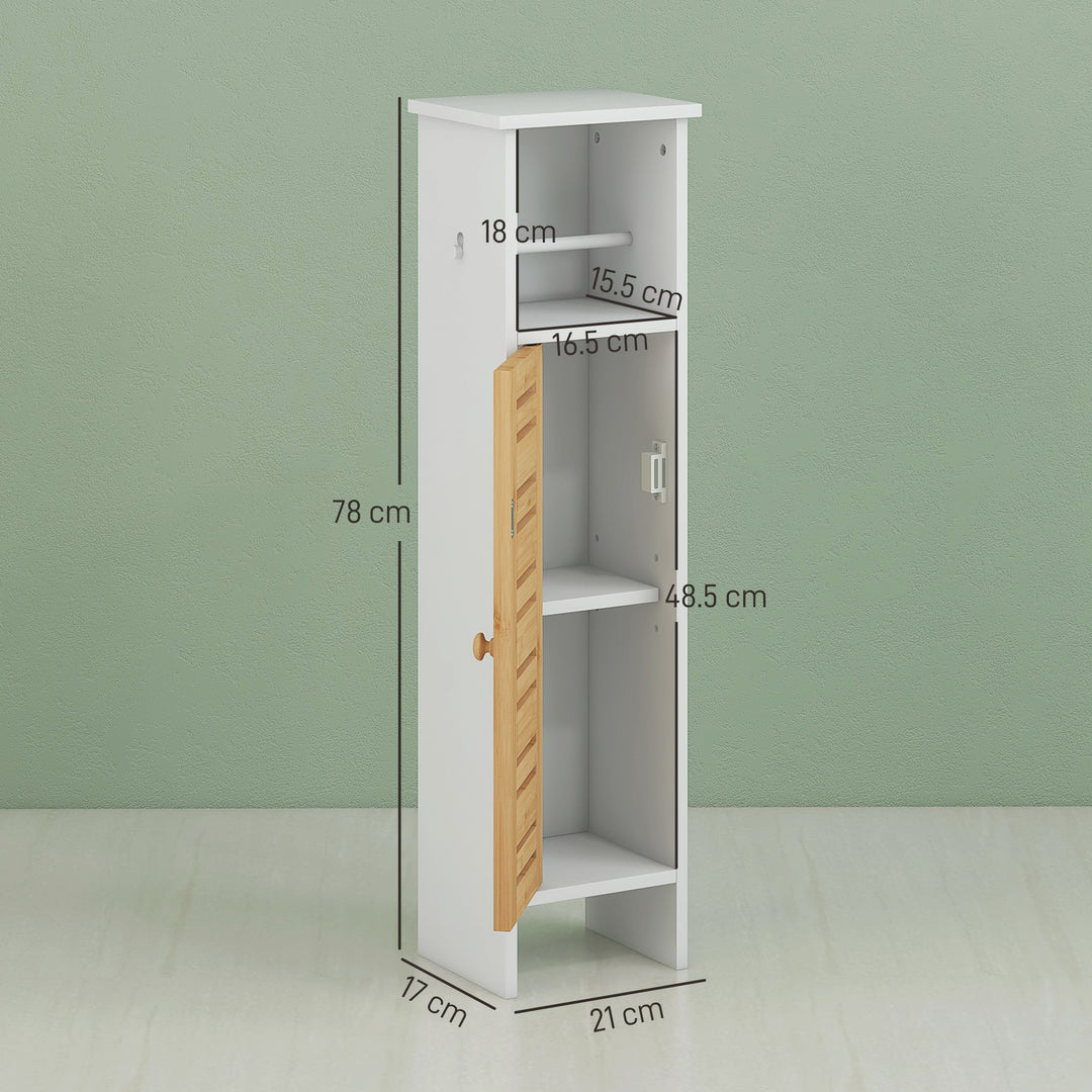 Bathroom Cabinet with Toilet Paper Holder - White