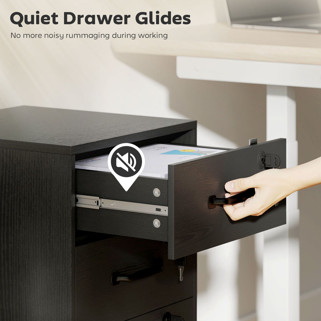 Three Drawer Wood-Effect Filing Cabinet