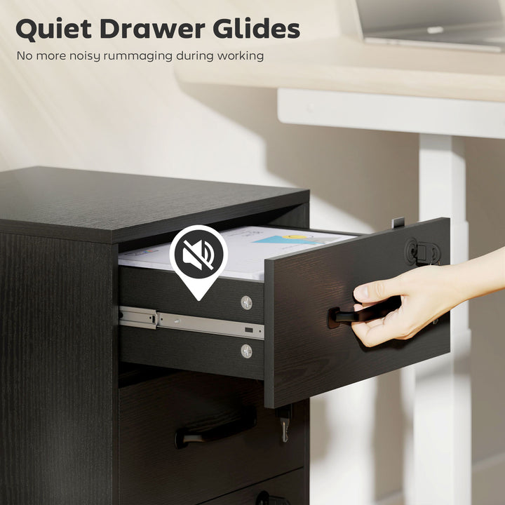 Three Drawer Wood-Effect Filing Cabinet