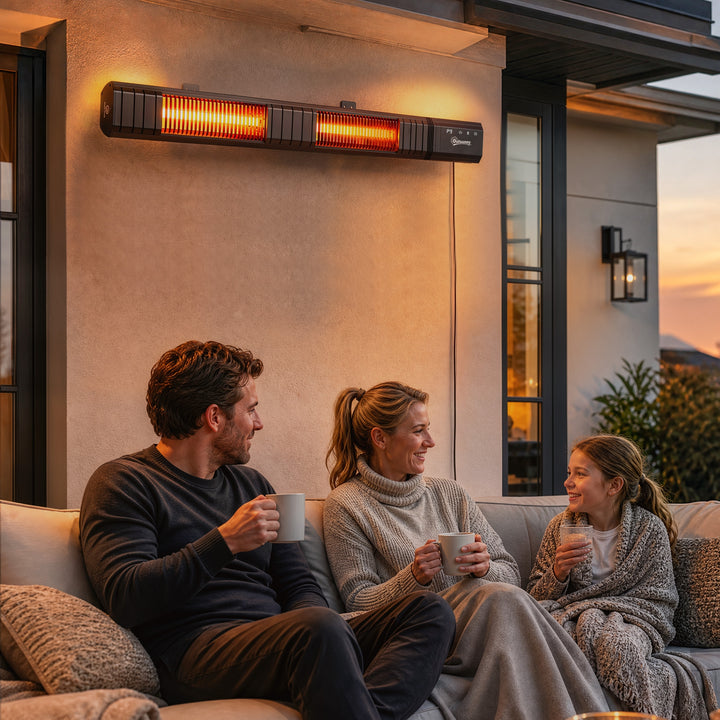 3000 W Electric Infrared Patio Heater, Wall Mounted IP65 Garden - view 2
