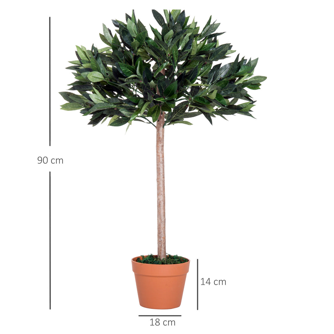 Outsunny 3ft Faux Olive Tree, Lifelike Indoor Plant, Decorative Greenery, in Orange Pot | Aosom UK