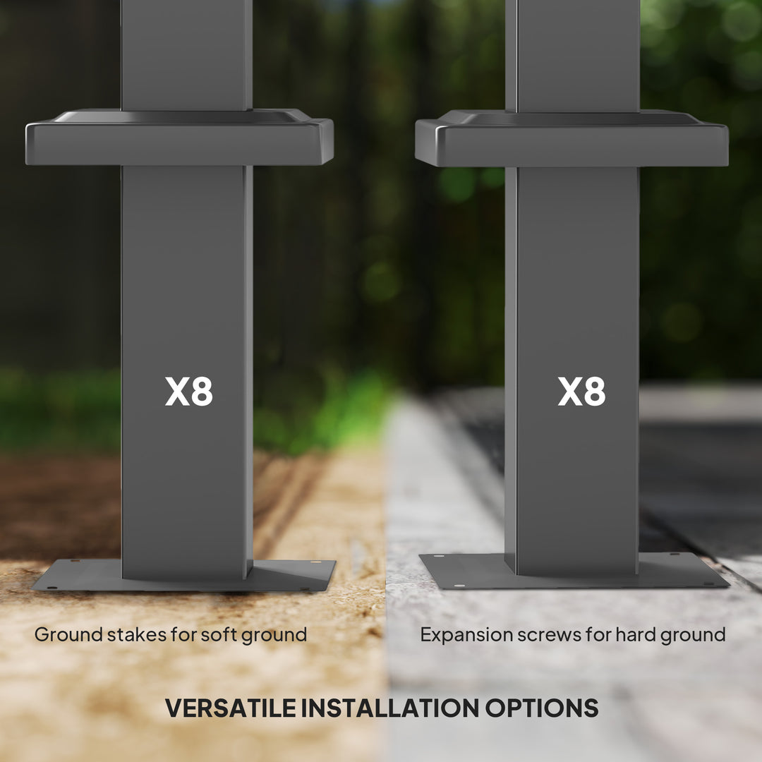 3 x 3m Retractable Roof Metal Pergola - Grey