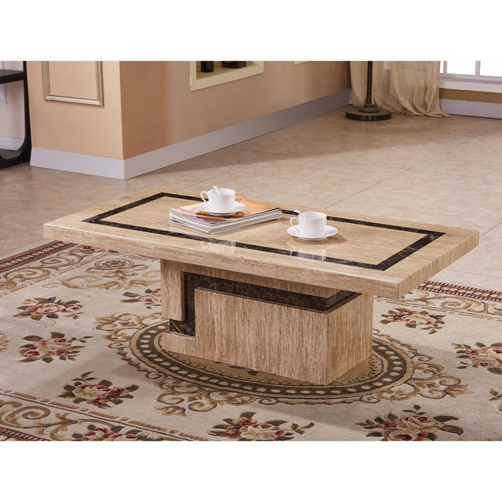 Potenza Marble Coffee Table with Marble Base